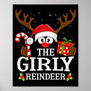 Christmas Matching The Girly Reindeer Family  Poster