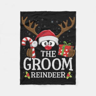 Christmas Matching The Groom Reindeer Family Fleece Blanket