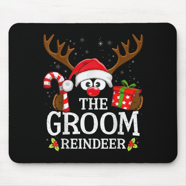 Christmas Matching The Groom Reindeer Family  Mouse Pad (Front)