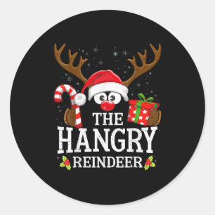 Christmas Matching The Hangry Reindeer Family Classic Round Sticker