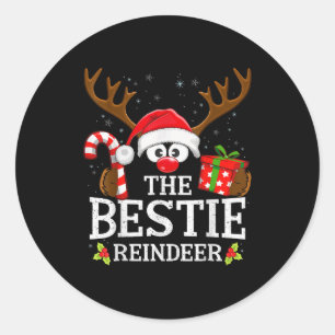 Christmas Matching The Ie Reindeer Family  Classic Round Sticker