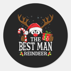 Christmas Matching The Man Reindeer Family Classic Round Sticker