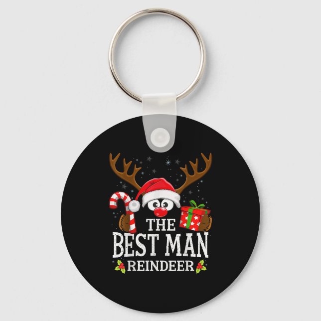 Christmas Matching The Man Reindeer Family  Key Ring (Front)
