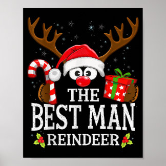 Christmas Matching The Man Reindeer Family  Poster