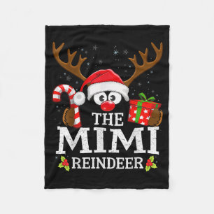 Christmas Matching The Mimi Reindeer Family Fleece Blanket