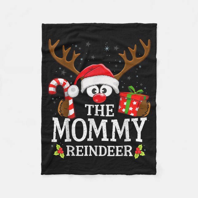Christmas Matching The Mommy Reindeer Family  Fleece Blanket (Front)