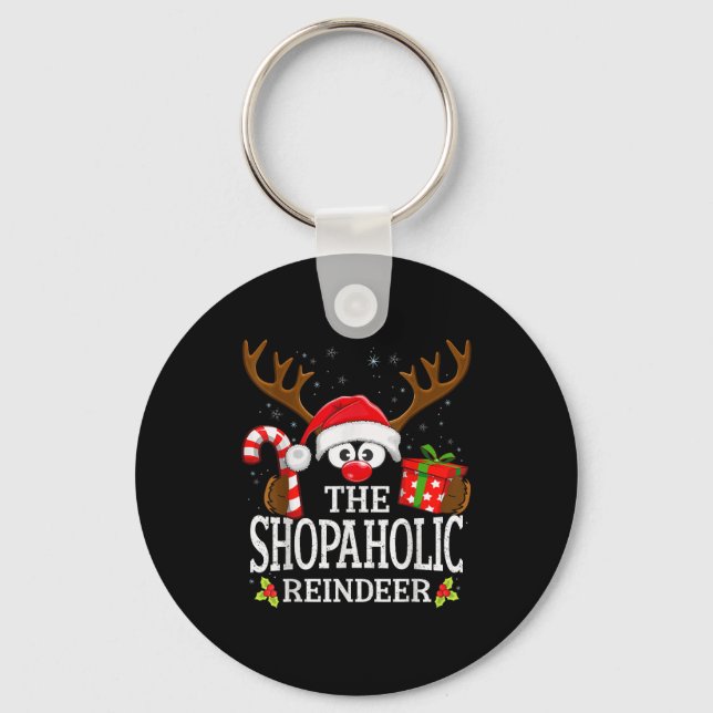 Christmas Matching The Shopaholic Reindeer Family  Key Ring (Front)