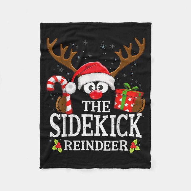 Christmas Matching The Sidekick Reindeer Family  Fleece Blanket (Front)