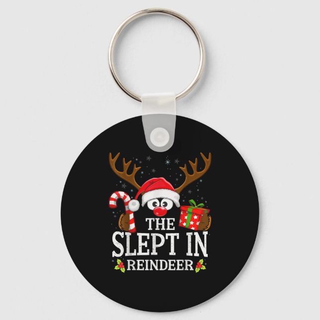 Christmas Matching The Slept In Reindeer Family  Key Ring (Front)