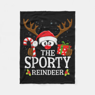 Christmas Matching The Srty Reindeer Family  Fleece Blanket
