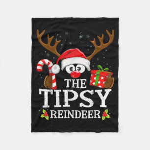 Christmas Matching The Tipsy Reindeer Family  Fleece Blanket