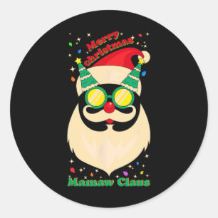 Christmas Matching Very Merry Mamaw Claus Xmas Fam Classic Round Sticker