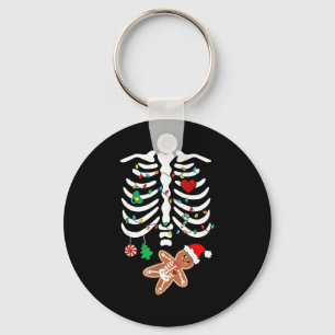 Christmas Maternity Pregnancy Gingerbread Skeleton Key Ring