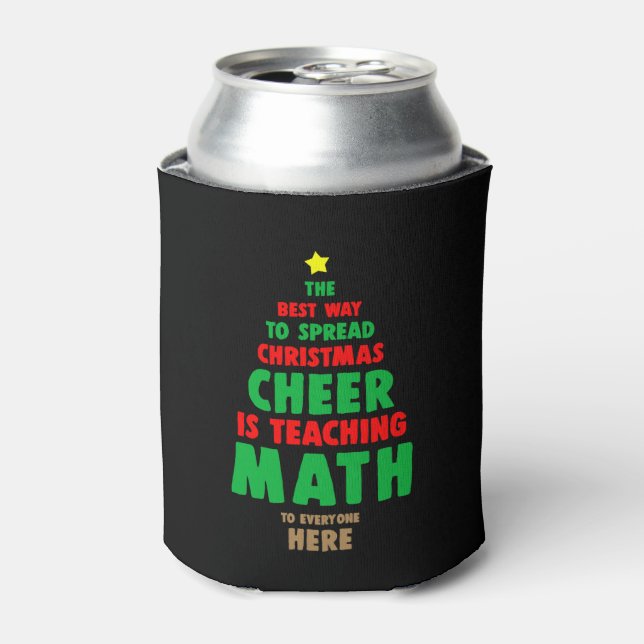 Christmas Math Teacher Can Cooler (Can Front)