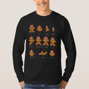 Christmas Math Teacher Equation Gingerbread With S T-Shirt