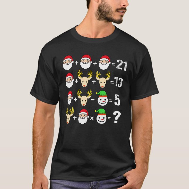 Christmas Math Teacher Women Men Funny Christmas K T-Shirt (Front)