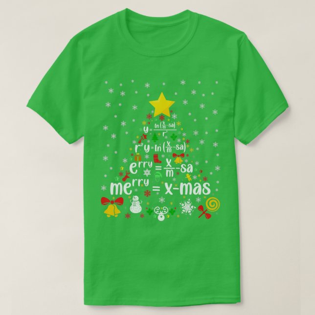 Christmas math teaching xmas math teacher math Chr T-Shirt (Design Front)