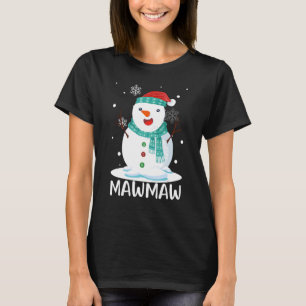 Christmas Mawmaw Snowman Santa Matching Family T-Shirt