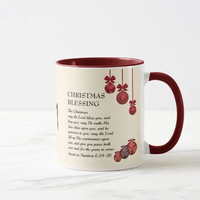 Christmas MAY THE LORD BLESS YOU Monogram Mug (Right)