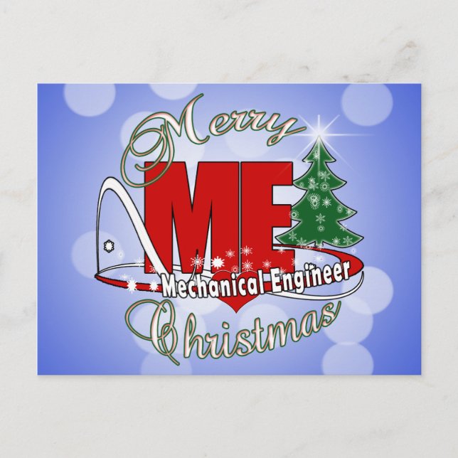 CHRISTMAS ME MECHANICAL ENGINEER HOLIDAY POSTCARD (Front)