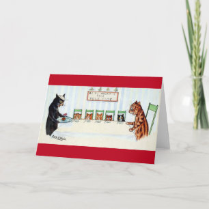 Christmas meal, Louis Wain Holiday Card