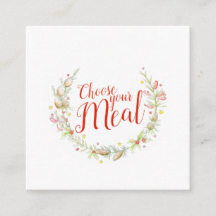 Christmas meal options Choose your meal enclosure Card