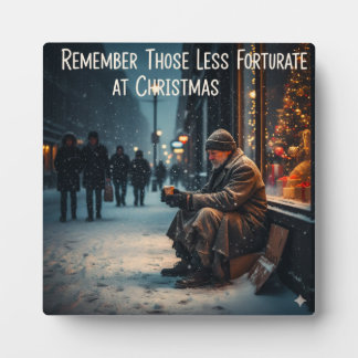 CHRISTMAS MEANING PICTURE REMEMBER THE POOR PLAQUE
