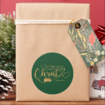 CHRISTMAS MEANINGLESS WITHOUT CHRIST CLASSIC ROUND STICKER<br><div class="desc">Scripture calls Christian believers to do all things to the glory of our Lord which is a desire that can easily get lost amidst all the hustle and bustle, festivities, family traditions, shopping excursions, and hosting obligations that often surrounding the Christmas season. This stylish modern Christmas sticker or envelop seal...</div>