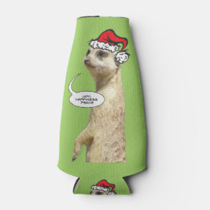 Christmas Meerkat Customisable Bottle Cooler e