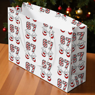 Christmas Meme Six Seven 67 6 7 Santa Large Gift Bag