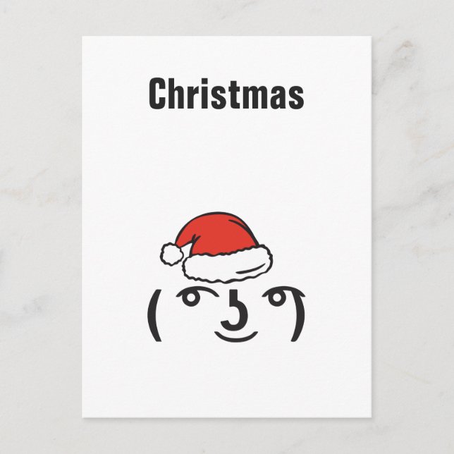 Christmas Memes Troll Emoji Custom text EDITABLE Holiday Postcard (Front)