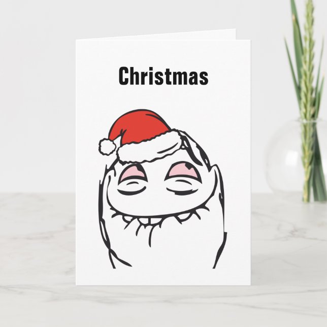 Christmas Memes Troll Lov PinkEyes Custom EDITABLE Holiday Card (Front)