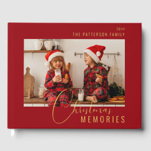 Christmas Memories Real Foil Family Photo Guest Book