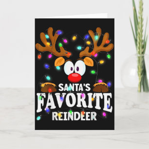 Christmas Men Women Santa's Favourite Reindeer  Card