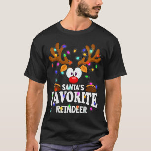 Christmas Men Women Santa's Favourite Reindeer  T-Shirt