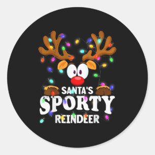 Christmas Men Women Santa's Srty Reindeer Classic Round Sticker