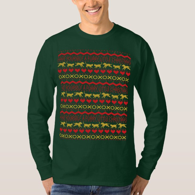 Christmas Men's "Ugly Sweater" T-Shirt Long Sleeve (Front)