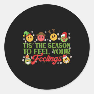 Christmas Mental Health Awareness Nurse Therapist  Classic Round Sticker