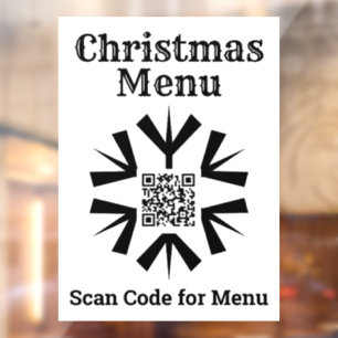 Christmas Menu Snowflake with QR Code