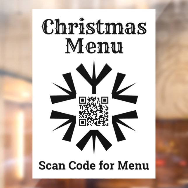Christmas Menu Snowflake with QR Code (Sheet 2)