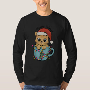 Christmas Meowy Catmas Tree Lights Cat     Xmas Gi T-Shirt
