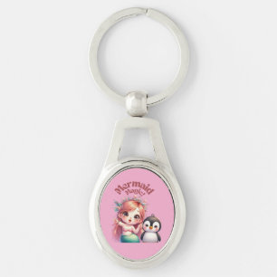 Christmas Mermaid Magic Card with Penguin Fun Key Ring