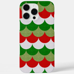 Christmas Mermaid Scales Sparkle Holiday Pattern iPhone 16 Pro Max Case