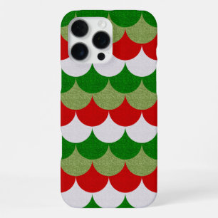Christmas Mermaid Scales Sparkle Holiday Pattern iPhone 16 Pro Max Case