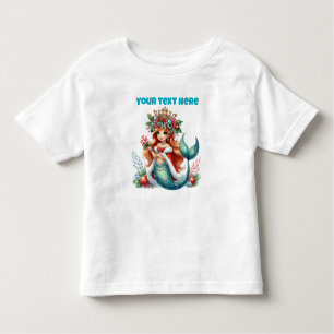 Christmas Mermaid Toddler T-Shirt – Editable Text