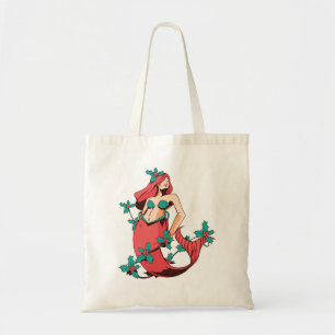 Christmas Mermaid Tote Bag