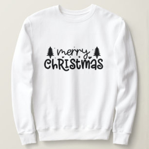 christmas,merry and bright,merry,modern,retro typo sweatshirt