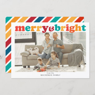 Christmas Merry and Bright Photo Personalised Holiday Card