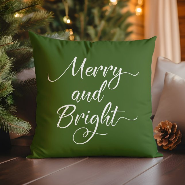 Christmas Merry and Bright Red Green Cushion (Creator Uploaded)