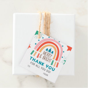Christmas Merry and Bright Thank You Favour Tags